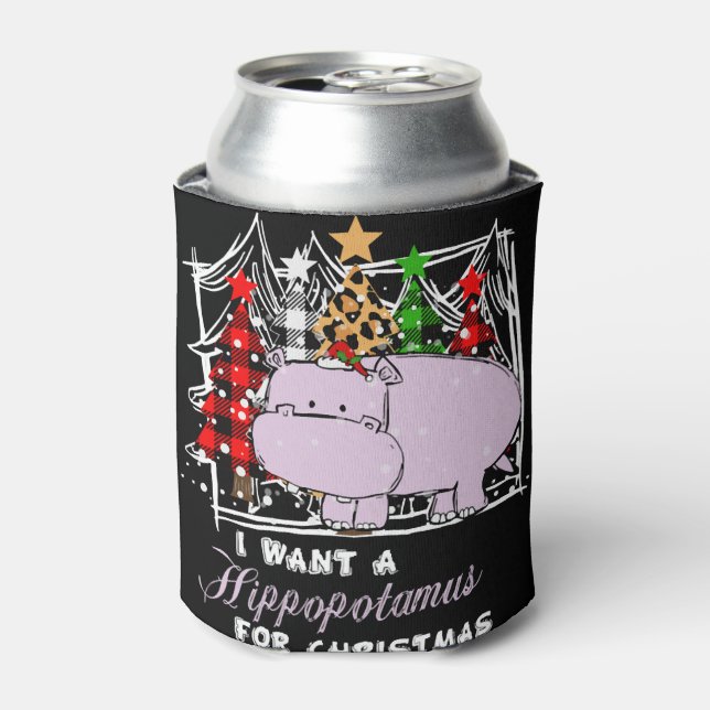 I Want A Hippopotamus For Christmas Funny Dosenkühler (Kanne Vorderseite)