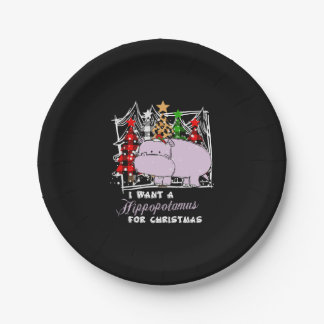 I Want A Hippopotamus For Christmas Funny Pappteller
