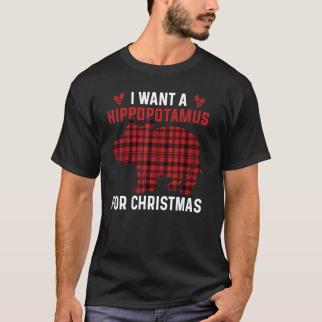 I Want A Hippopotamus For Christmas Xmas Hippo 2 T-Shirt (Vorderseite)