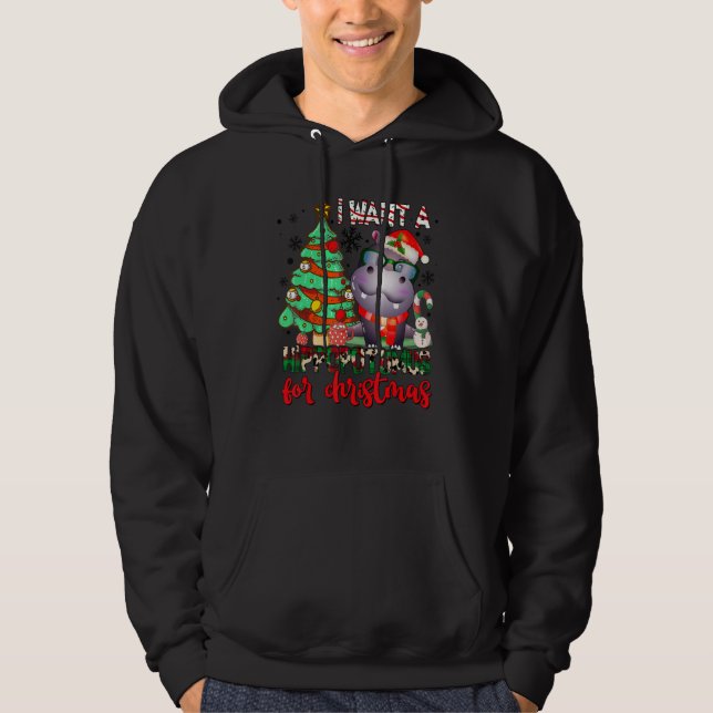 I Want A Hippopotamus For Christmas Xmas Hippo for Hoodie (Vorderseite)