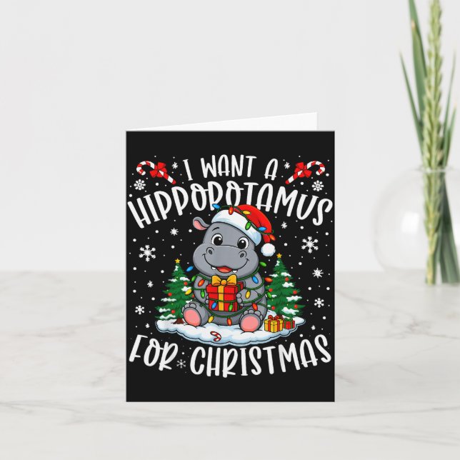 I Want A Hiptamus Christmas Xmas Hip Lover Women G Karte (Vorderseite)