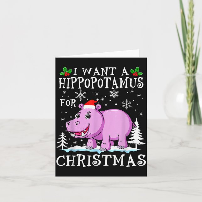 I Want A Hiptamus For Christmas Xmas Hip For Kid W Karte (Vorderseite)