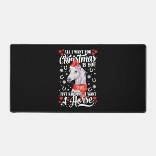 I Want A Horse Christmas Horse Shirt Schreibtischunterlage