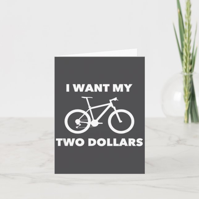 I Want My Two Dollars 2$ Movie Quote Retro 80s Vin Karte (Vorderseite)