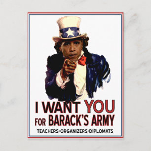 I Want You - Obama Political Postcard Postkarte