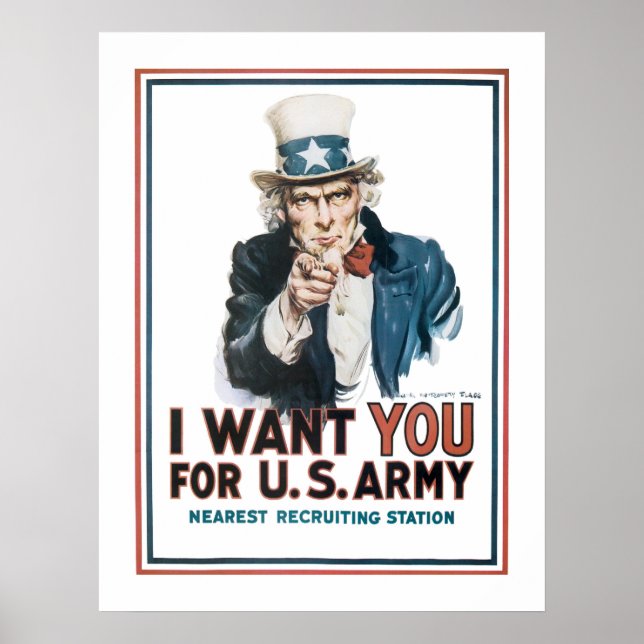 "I Want YOU" Uncle Sam (canvas) Poster (Vorne)