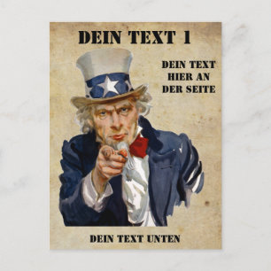 I Want You, Uncle Sam Postkarte