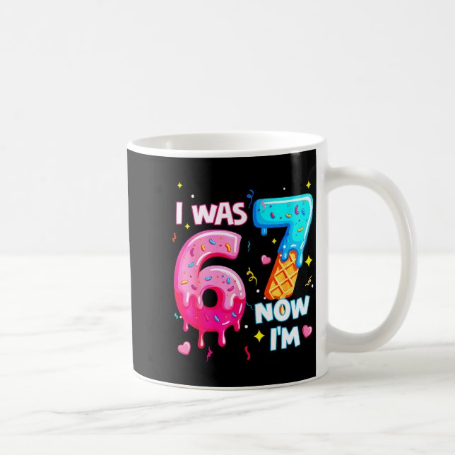 I Was 6 Now 7 7th Birthday Ice Cream Dripng Kids 6 Kaffeetasse (Rechts)