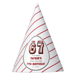 I Was 6, Now I’m 7 – Baseball 7th Birthday Partyhütchen