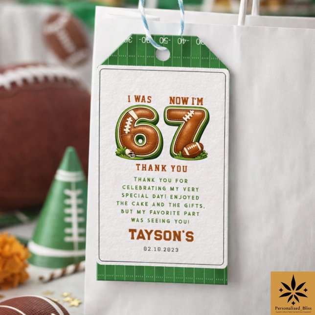 I Was 6, Now I’m 7 – Football America 7th Birthday Geschenkanhänger (I Was 6, Now I’m 7 – Football America 7th Birthday Gift Tags
)