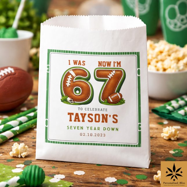 I Was 6, Now I’m 7 – Football America 7th Birthday Geschenktütchen (I Was 6, Now I’m 7 – Football America 7th Birthday Favor Bag
)