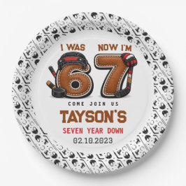 I Was 6, Now I’m 7 – Hockey 7th Birthday Party Pappteller