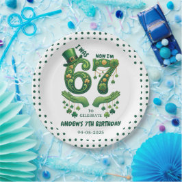 I Was 6 Now I’m 7 St. Patrick’s Day Boy Birthday Pappteller