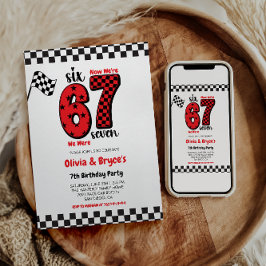 I Was 6, Now I’m 7 – Twin 7th Birthday for Kids Einladung