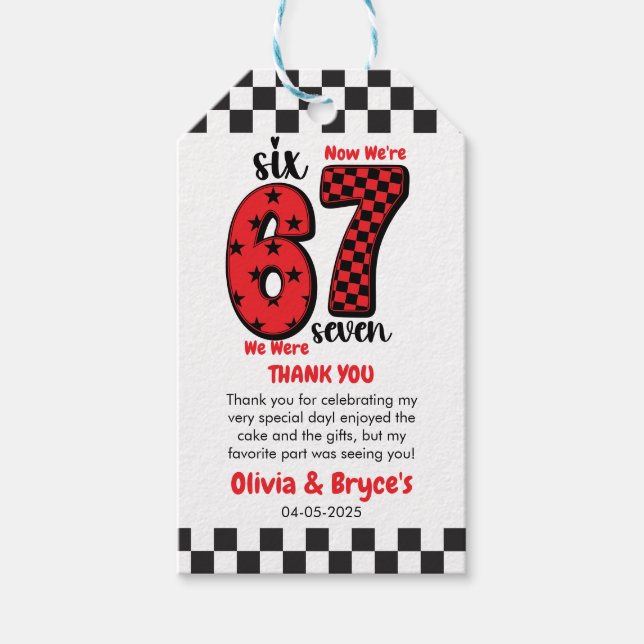 I Was 6, Now I’m 7 – Twin 7th Birthday for Kids Geschenkanhänger (Vorderseite)