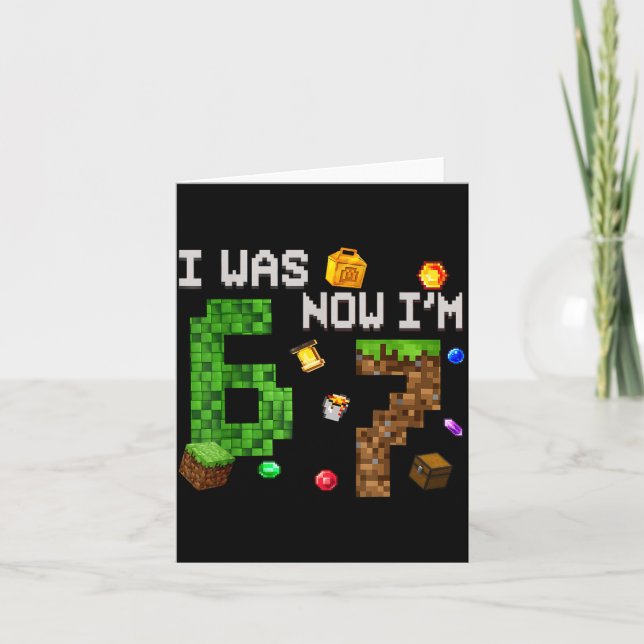 I Was 6 Now I'm 7 Funny 7 Year Old Birthday Xel Fu Karte (Vorderseite)
