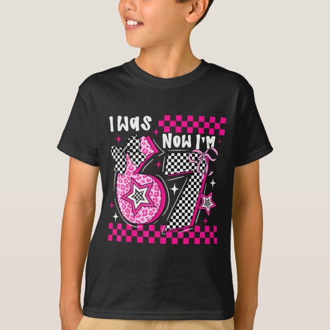 I Was 6 Now I'm 7 Funny 7th Birthday Turning Seven T-Shirt (Vorderseite)