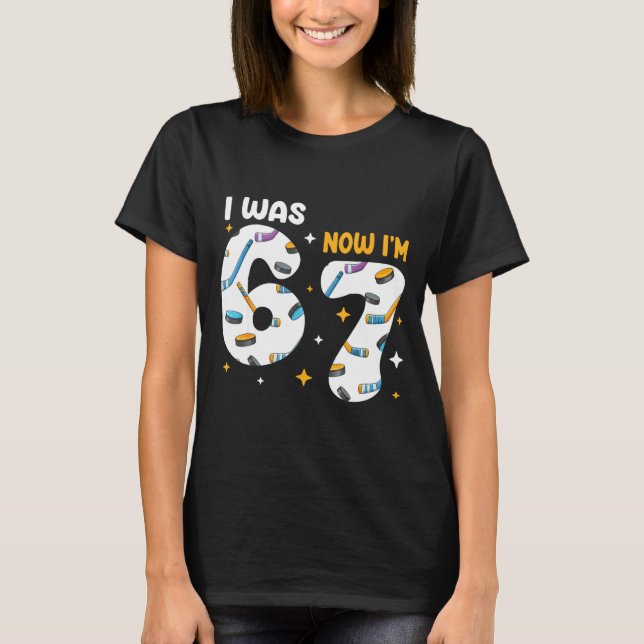 I Was 6 Now Im 7 Hockey Birthday  T-Shirt (Vorderseite)