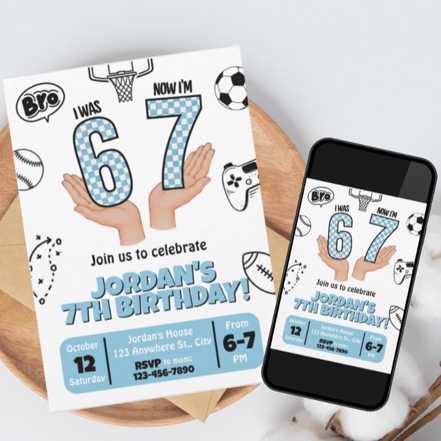 I was 6 Now I'm 7 Invite, 67 Theme Karte (Von Creator hochgeladen)