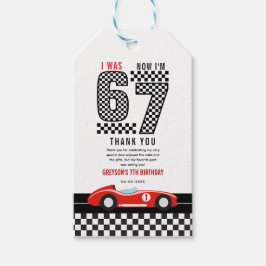 I Was 6 Now I'm 7 Race Car Boy  7th Birthday Party Geschenkanhänger
