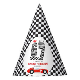 I Was 6 Now I'm 7 Race Car Boy Birthday Party Partyhütchen