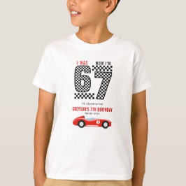I Was 6 Now I'm 7 Race Car Boy Birthday Party T-Shirt