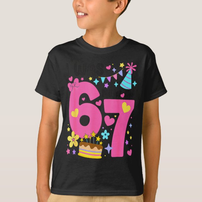 I Was 6 Now I'm 7 Year Old Birthday 7th Kids Funny T-Shirt (Vorderseite)