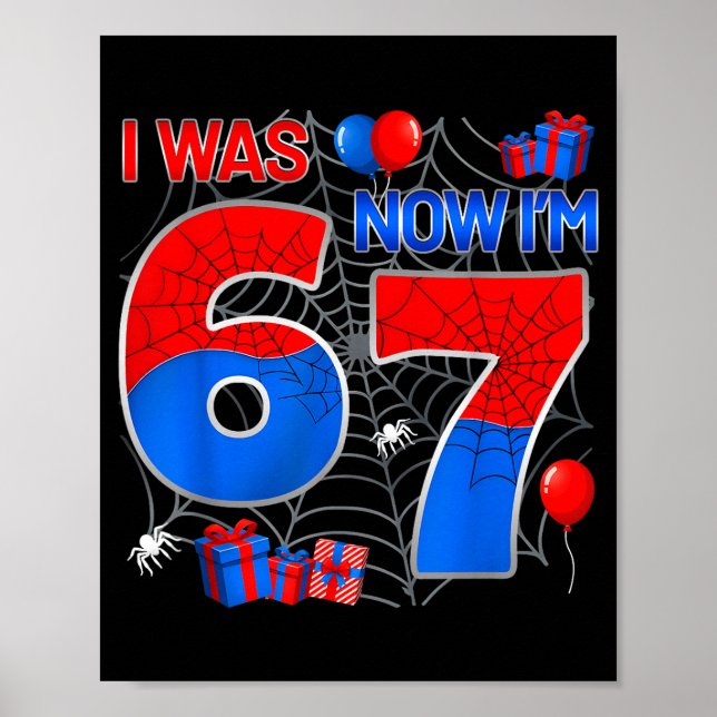 I Was 6 Now I'm 7 Year Old Boy Kids 7th Birthday S Poster (Vorne)