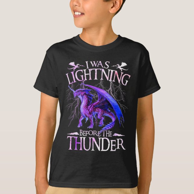 I Was Lightning Before The Thunder Dragons Lover M T-Shirt (Vorderseite)