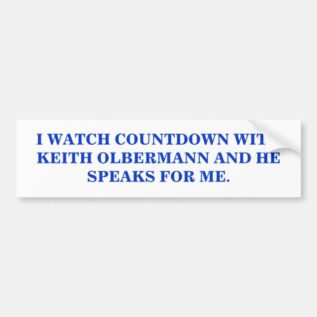 I WATCH KEITH OLBERMANN AUTOAUFKLEBER (Vorne)