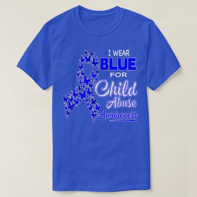 I Wear Blue For Child Abuse Awareness  T-Shirt (Design vorne)