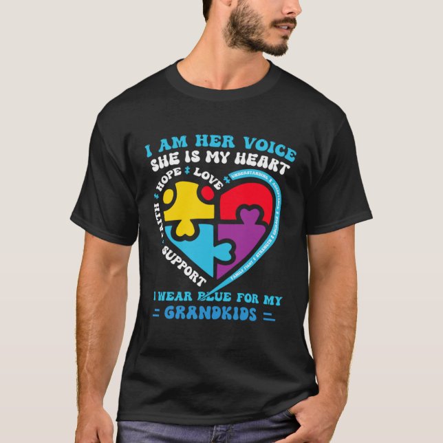I Wear Blue For My Grandkids Autism Awareness Gran T-Shirt (Vorderseite)