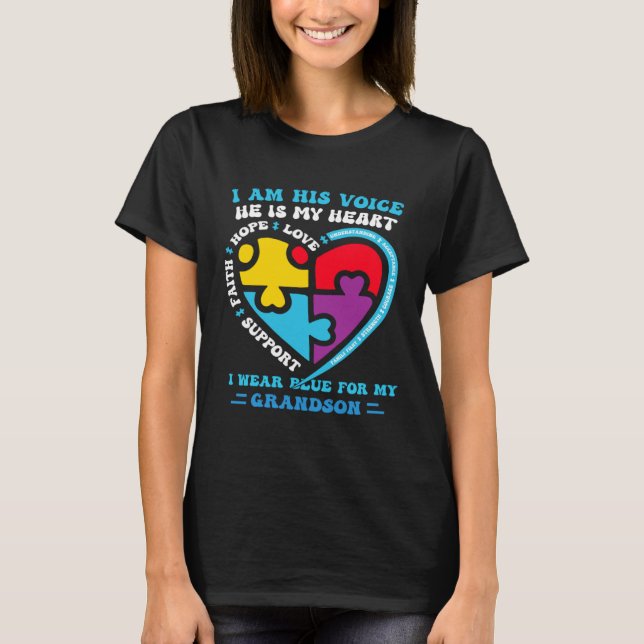 I Wear Blue For My grandson Autism Awareness groov T-Shirt (Vorderseite)