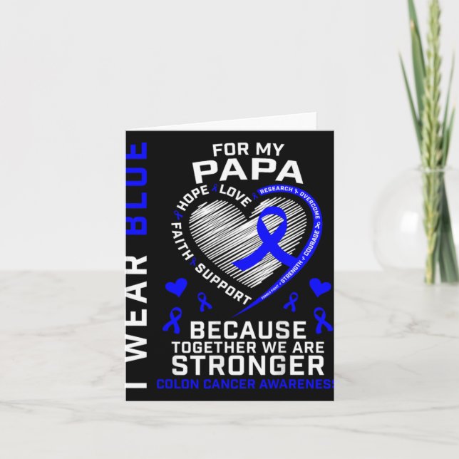 I Wear Blue For My Papa Colon Cancer Awareness Gra Karte (Vorderseite)