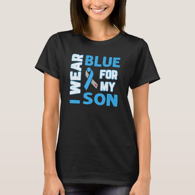 I Wear Blue for My Son Diabetes Awareness T1D T2D  T-Shirt (Vorderseite)