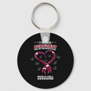 I Wear Burgundy For My Grandfather Sickle Cell Awa Schlüsselanhänger