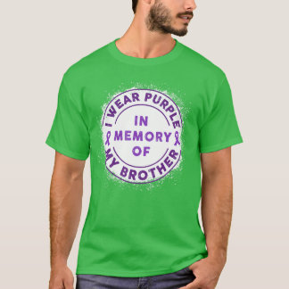 I Wear For My Brother Purple Ribbon Overdose Aware T-Shirt