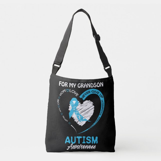 I Wear For My Grandson Autism Tragetaschen Mit Langen Trägern (Vorderseite)