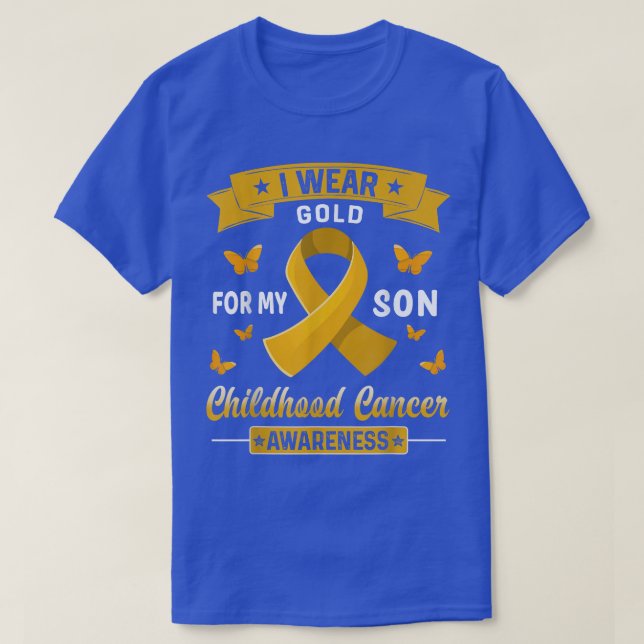 I Wear Gold For My Son Childhood Cancer Awareness  T-Shirt (Design vorne)