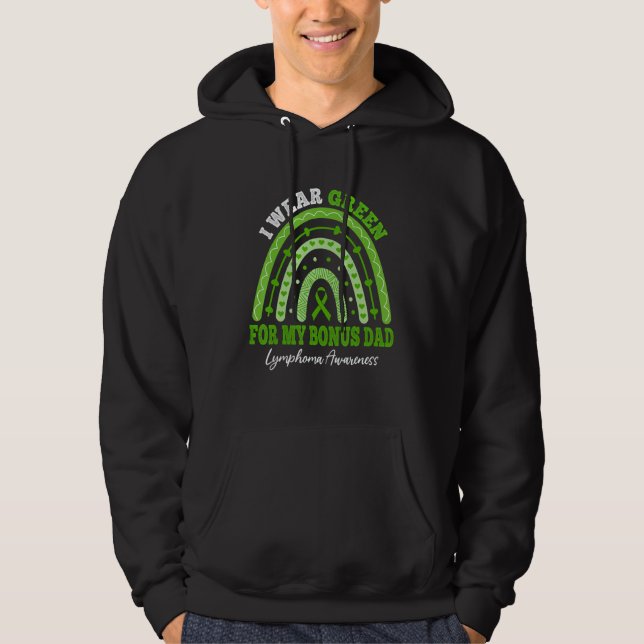 I Wear Green For Bonus Dad Lymphoma Awareness Rain Hoodie (Vorderseite)