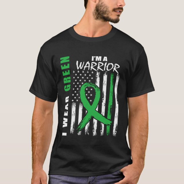I Wear Green Kidney Disease Warrior Awareness USA  T-Shirt (Vorderseite)