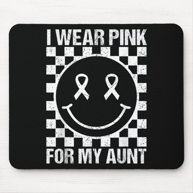 I Wear Nk For My Aunt Smile Face Breast Cancer Wom Mousepad (Vorne)