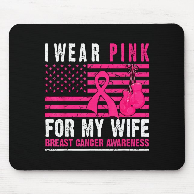 I Wear Nk For My Wife Breast Cancer Husband Cancer Mousepad (Vorne)