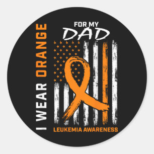 I Wear Orange For Dad Leukemia Awareness Americ Runder Aufkleber