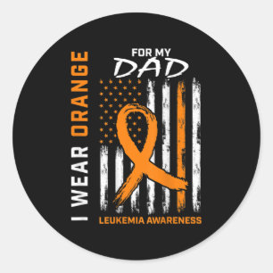 I Wear Orange For Dad Leukemia Awareness Americ Runder Aufkleber