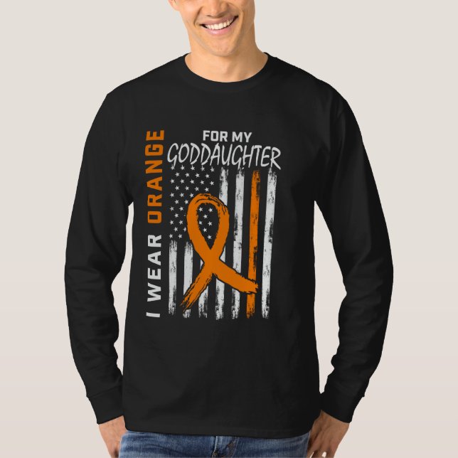 I Wear Orange Goddaughter Multiple Sclerosis Aware T-Shirt (Vorderseite)