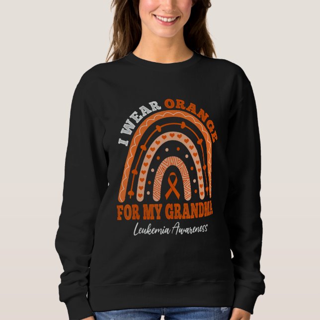 I Wear Orange Ribbon For Grandma Leukemia Awarenes Sweatshirt (Vorderseite)