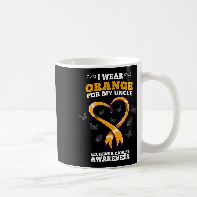 I Wear Orange Uncle Leukemia Cancer Awareness Bloo Kaffeetasse (Rechts)
