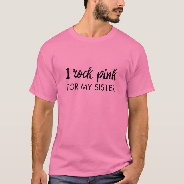 I Wear Pink Custom Name Cancer Awareness Support T-Shirt (Vorderseite)
