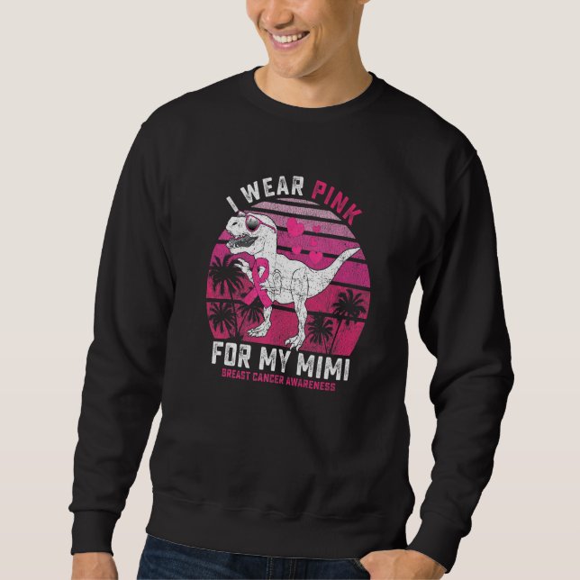 I Wear Pink For My Mimi Rex Dinosaur Ribbon Toddle Sweatshirt (Vorderseite)